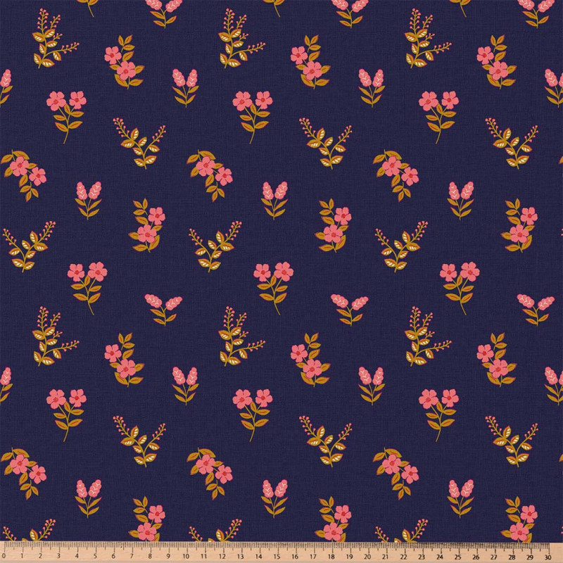 Algodón estampado INSANO Azul / Rosa